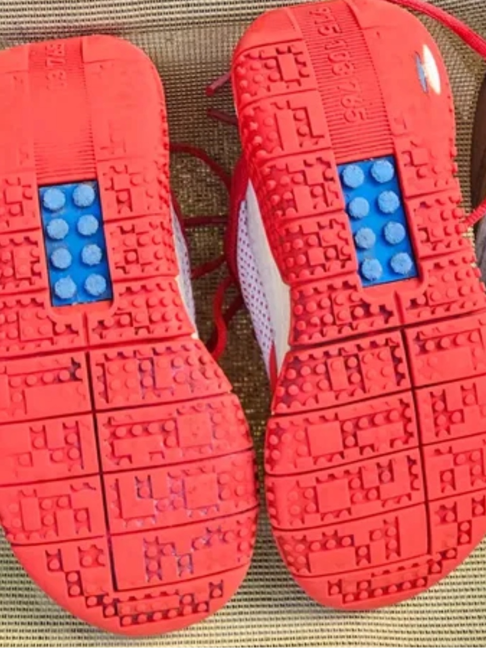 LEGO Adidas Women's Lightweight Red Mesh Athletic Sneakers - Picture 4 of 10